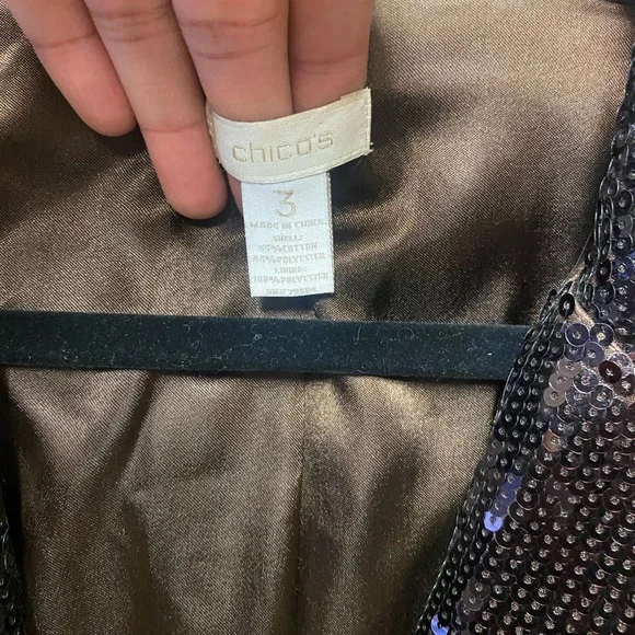 Chico's Black and Brown Sequin Blazer - Picture 2 of 6